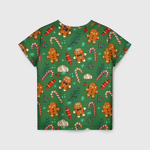 Детская футболка Новогодний свитер с печеньками / 3D-принт – фото 2