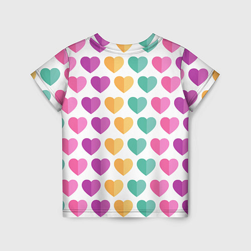 Детская футболка Яркие сердечки / 3D-принт – фото 2