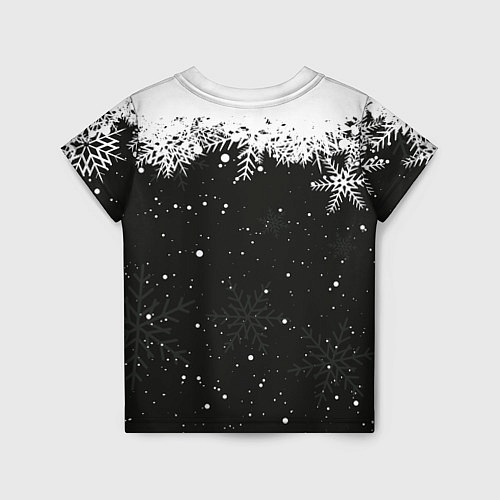 Детская футболка С Новым годом - кот Саймона и снежинки / 3D-принт – фото 2