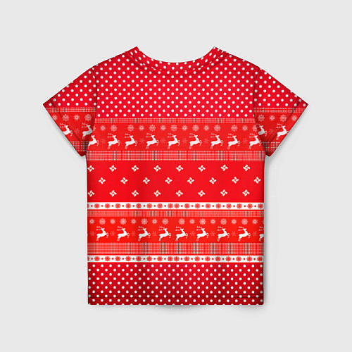 Детская футболка Праздничный красный свитер / 3D-принт – фото 2