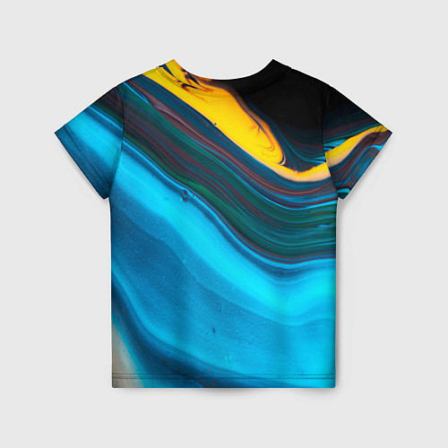 Детская футболка Светло-синий и переливающийся песок / 3D-принт – фото 2