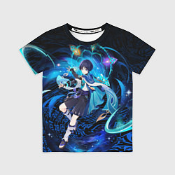 Футболка детская Странник - Скарамучча, цвет: 3D-принт