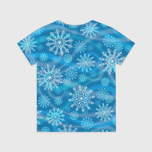 Детская футболка Узор из снежинок на синем фоне / 3D-принт – фото 2