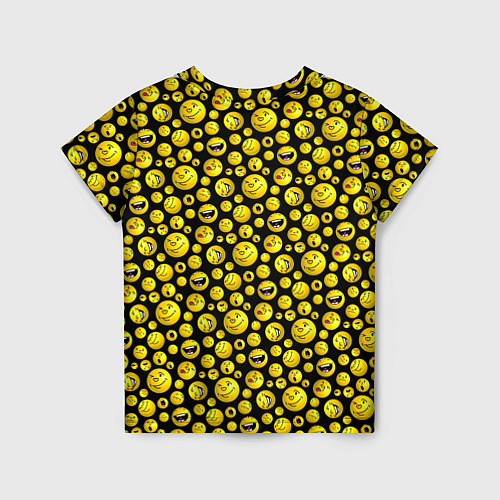 Детская футболка Шарики эмодзи на черном / 3D-принт – фото 2