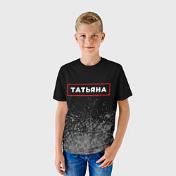 Футболка детская Татьяна - в красной рамке на темном, цвет: 3D-принт — фото 2