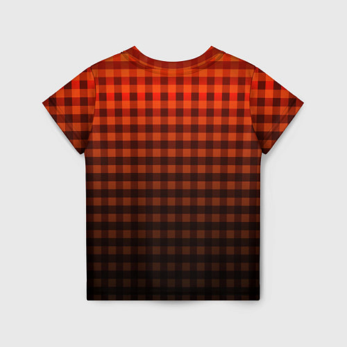 Детская футболка Красно-черный узор в клетку / 3D-принт – фото 2