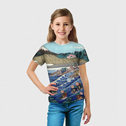 Футболка детская Кацусика Хокусай сон жены рыбака - японская гравюр, цвет: 3D-принт — фото 2