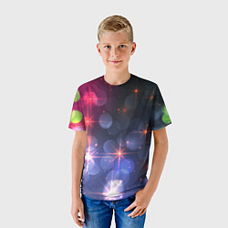 Футболка детская Поп арт неоновые звезды космического неба, цвет: 3D-принт — фото 2