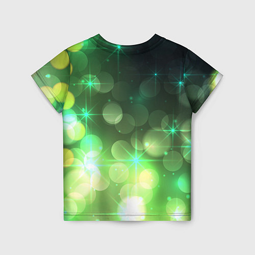 Детская футболка Неоновый зеленый блеск и черный фон / 3D-принт – фото 2