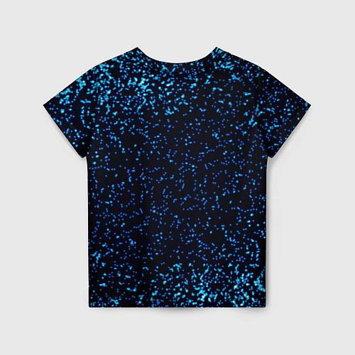 Детская футболка Неоновый синий блеск на черном фоне / 3D-принт – фото 2