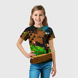 Футболка детская Minecraft ферма, цвет: 3D-принт — фото 2