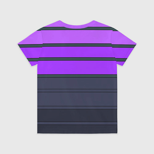 Детская футболка Полосатый узор в серых и фиолетовых тонах / 3D-принт – фото 2
