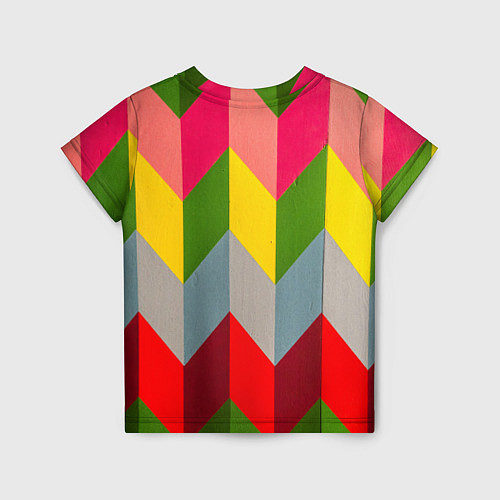 Детская футболка Разноцветный ромбический абстрактный паттерн / 3D-принт – фото 2