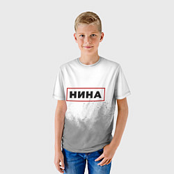 Футболка детская Нина - в красной рамке на светлом, цвет: 3D-принт — фото 2