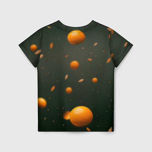 Детская футболка Милая девушка с мандаринами / 3D-принт – фото 2