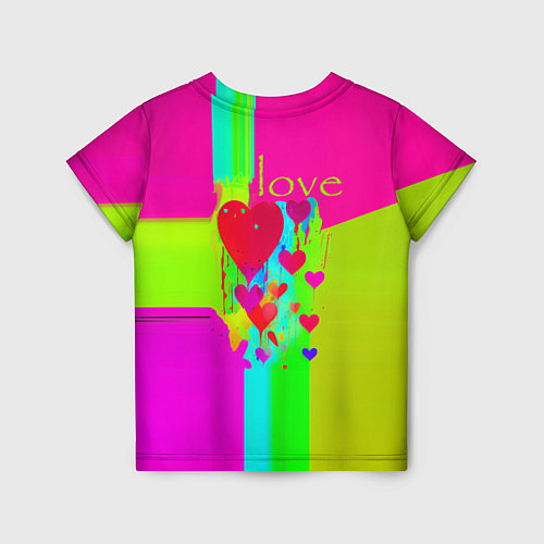 Детская футболка Love сердечки / 3D-принт – фото 2
