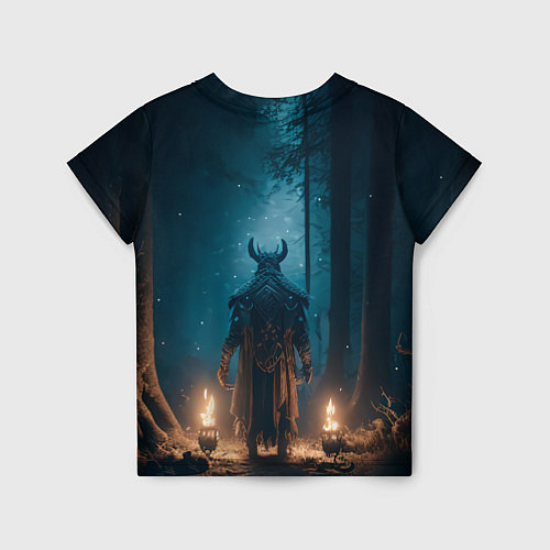 Детская футболка Викинг в тёмном лесу / 3D-принт – фото 2