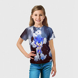 Футболка детская Соник и облака, цвет: 3D-принт — фото 2