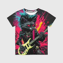Футболка детская Rocker Cat on a dark background - C-Cats collectio, цвет: 3D-принт