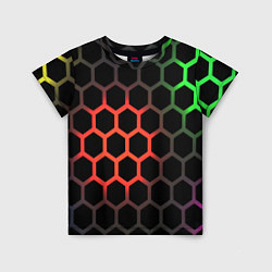 Футболка детская Gradient hexagon genshin, цвет: 3D-принт