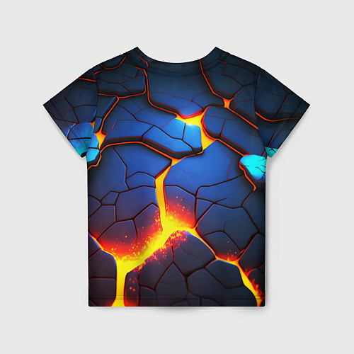 Детская футболка Яркая неоновая лава, разломы / 3D-принт – фото 2