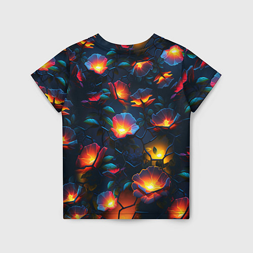 Детская футболка Светящиеся цветы / 3D-принт – фото 2