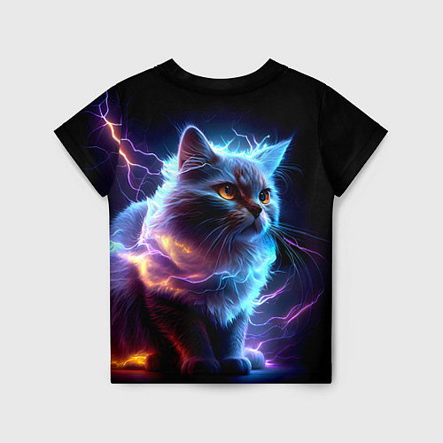 Детская футболка Электрический котёнок искрящий молниями / 3D-принт – фото 2