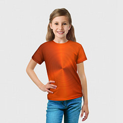 Футболка детская Оранжевый волнообразный дисковый узор, цвет: 3D-принт — фото 2