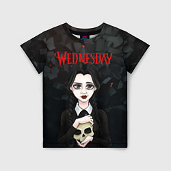 Футболка детская Wednesday black, цвет: 3D-принт