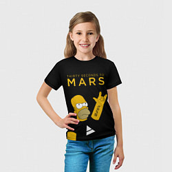 Футболка детская 30 Seconds to Mars Гомер Симпсон рокер, цвет: 3D-принт — фото 2