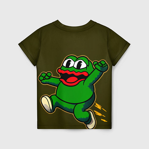 Детская футболка Лягушонок Пепе начал бегать / 3D-принт – фото 2