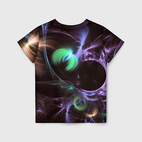 Детская футболка Магические фиолетовые волны и цветные космические / 3D-принт – фото 2