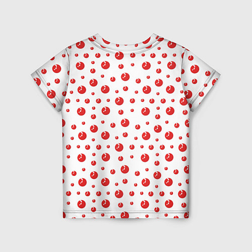 Детская футболка Узор из красных шариков на белом фоне / 3D-принт – фото 2