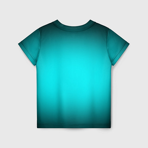 Детская футболка Неоновый синий градиент / 3D-принт – фото 2