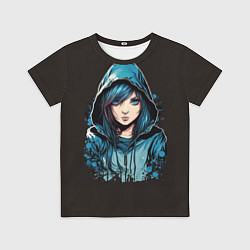 Футболка детская Голубоглазая аниме девушка, цвет: 3D-принт