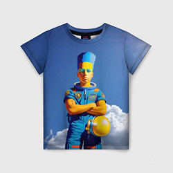 Футболка детская Барт Симпсон - космический мальчик - нейросеть, цвет: 3D-принт