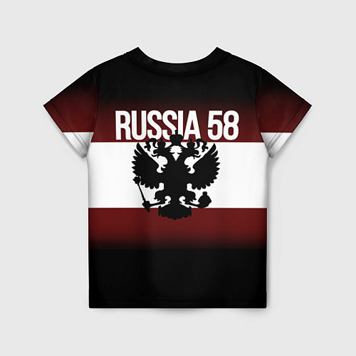 Детская футболка Россия 58 регион / 3D-принт – фото 2