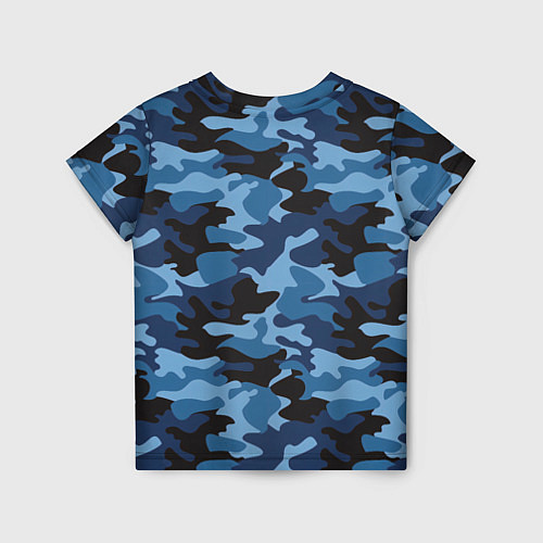 Детская футболка Сине-черный камуфляж / 3D-принт – фото 2