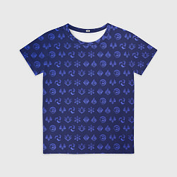 Футболка детская Паттерн элементали под гидро, цвет: 3D-принт