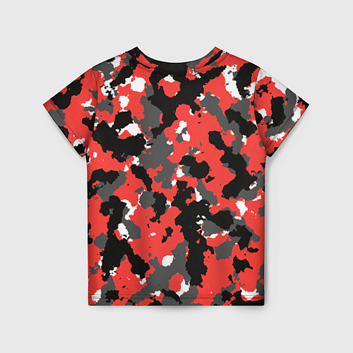 Детская футболка Красно-черный камуфляж / 3D-принт – фото 2