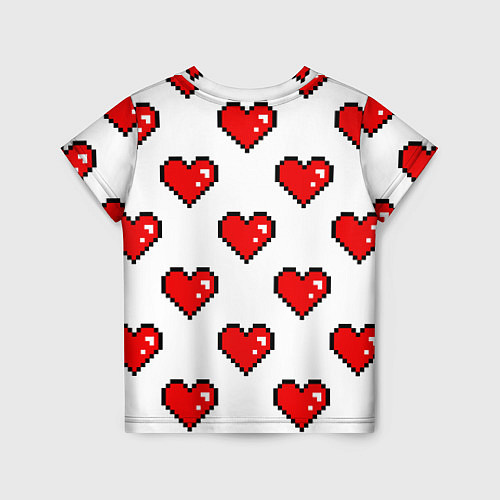 Детская футболка Сердца в стиле пиксель-арт / 3D-принт – фото 2
