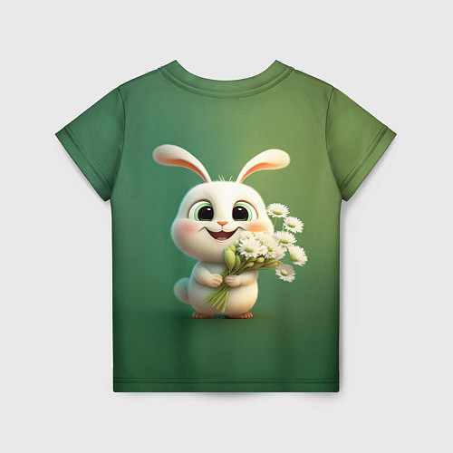 Детская футболка Просто белая зайка милаха / 3D-принт – фото 2