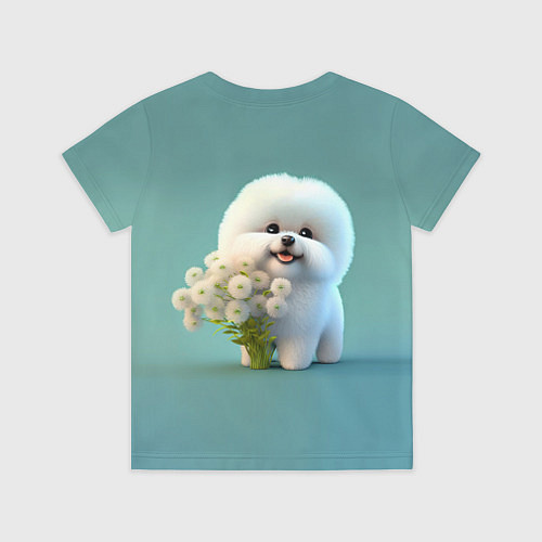 Детская футболка Белая собака милаха / 3D-принт – фото 2