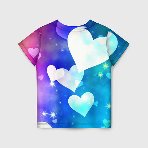 Детская футболка Dreamy Hearts Multicolor / 3D-принт – фото 2