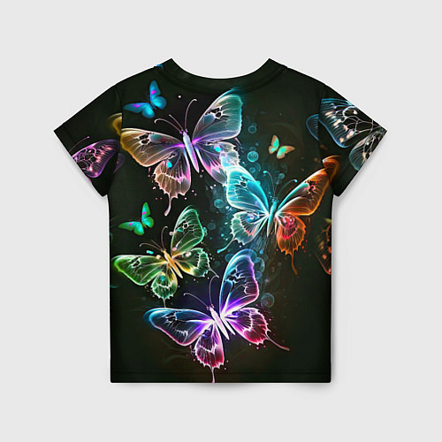 Детская футболка Неоновые дикие бабочки / 3D-принт – фото 2
