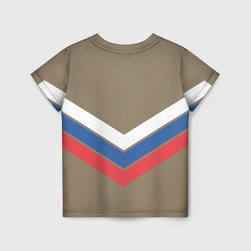 Детская футболка Триколор - три полосы на песочном / 3D-принт – фото 2