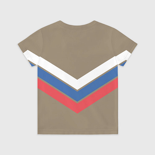 Детская футболка Триколор - три полосы на песочном / 3D-принт – фото 2