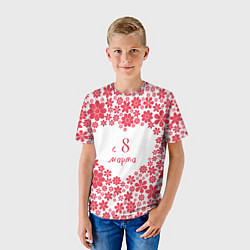 Футболка детская Сердце из цветов на 8 марта, цвет: 3D-принт — фото 2