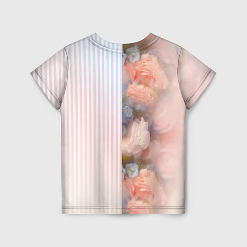 Детская футболка Цветы за стеклом - полосы с градиентом / 3D-принт – фото 2