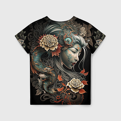 Детская футболка Японская девушка Irezumi / 3D-принт – фото 2